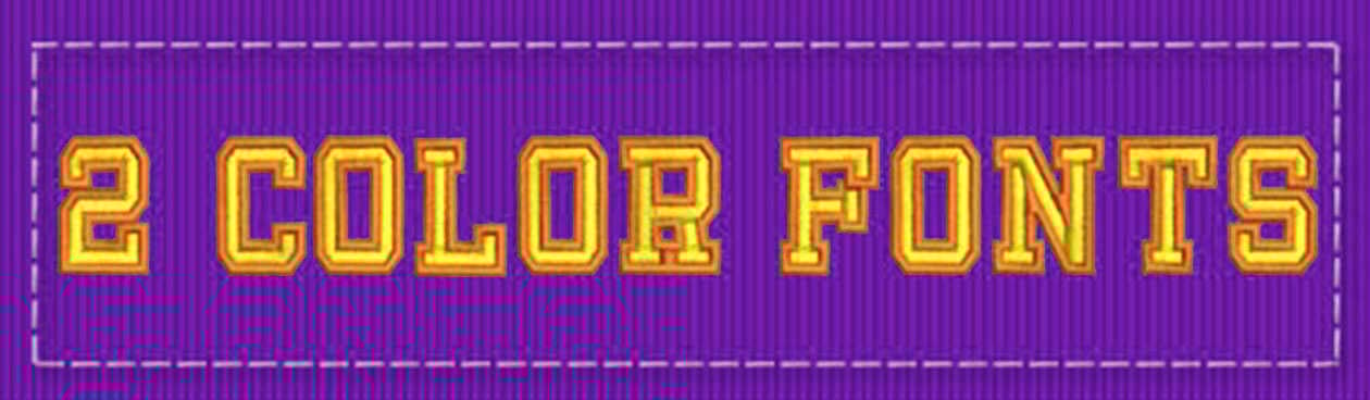 2 color ESA embroidery font category