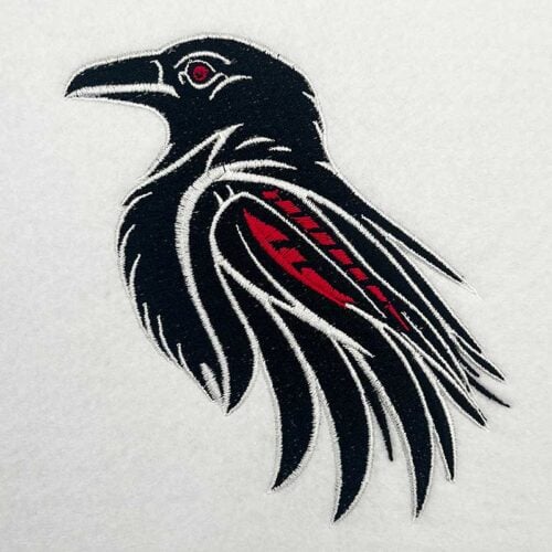 native raven embroidery design
