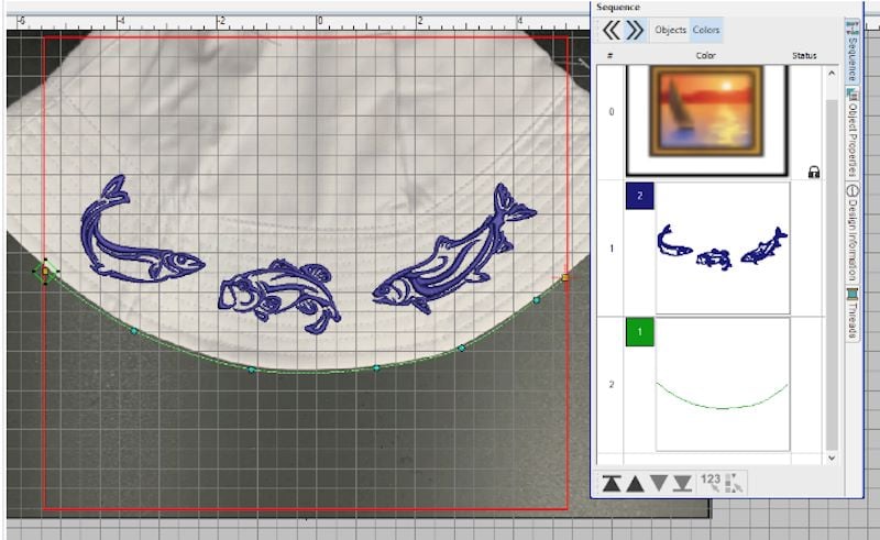 bucket hat placement line Embroidery