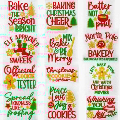 Embroidery Christmas party sayings designs