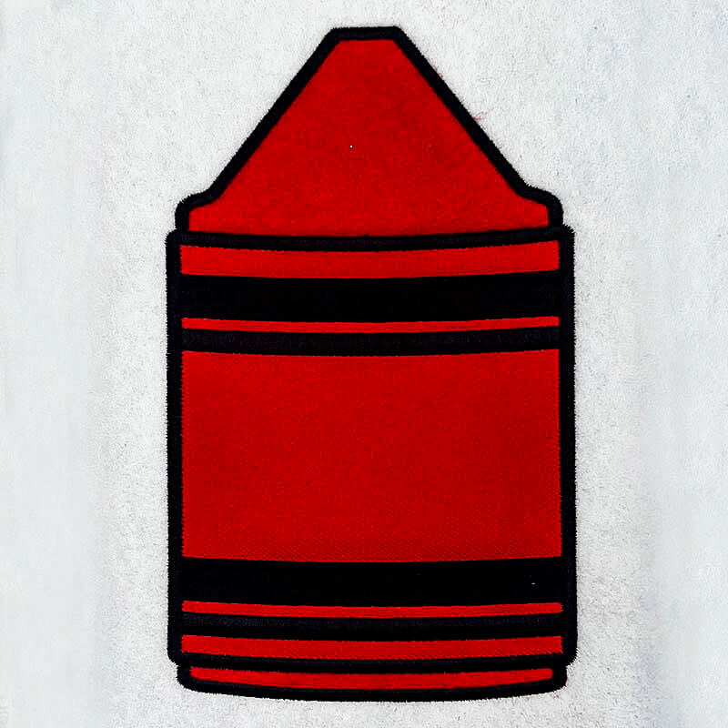 crayon applique embroidery design