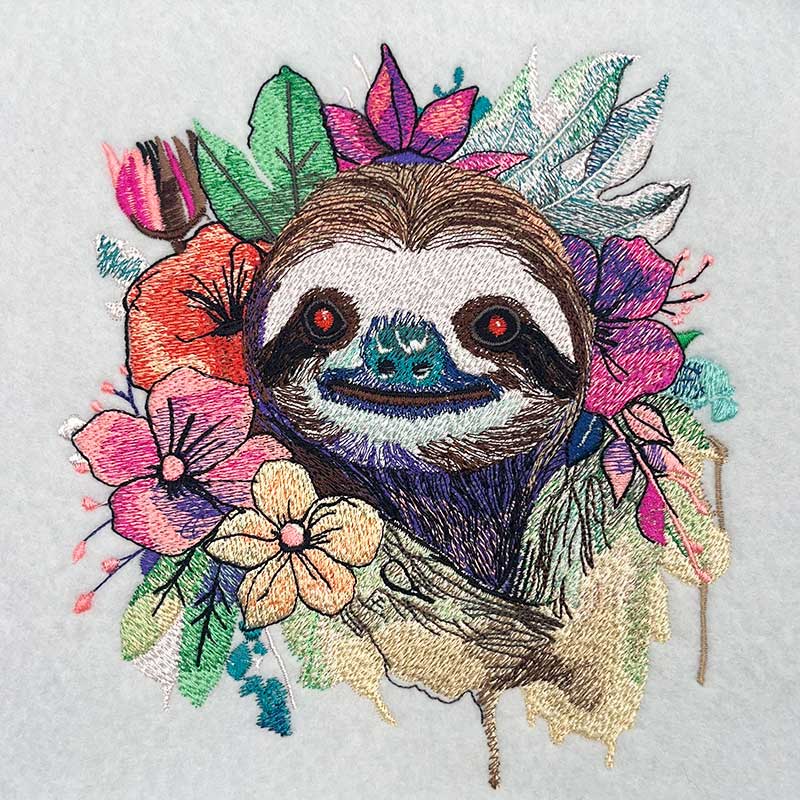 Sloth 3 embroidery design