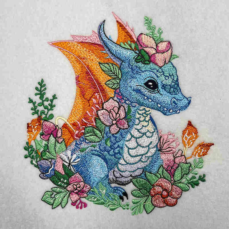 Spring dragon 3 embroidery design