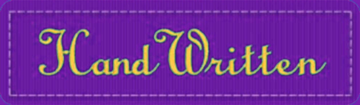 Handwritten BX embroidery font category