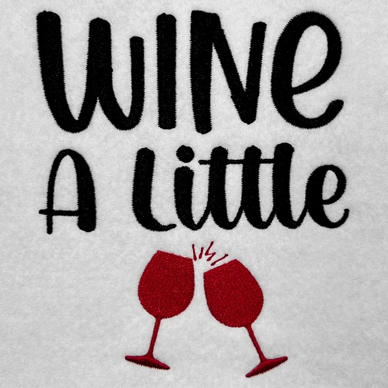 wine a little embroidery design