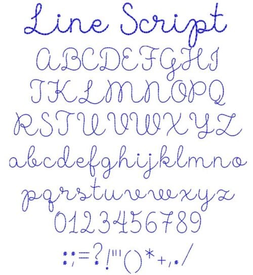 Line Script esa font icon