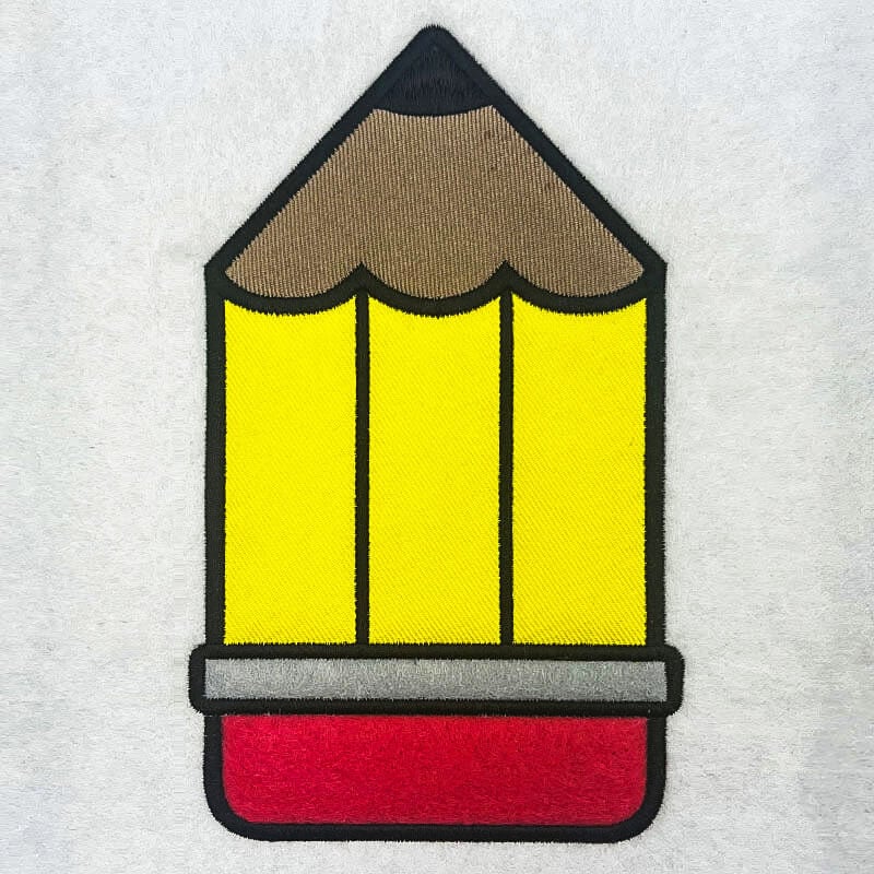chunky pencil applique embroidery design