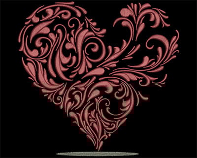 Embroidery Design: Heart Vine 7.40w X 7.11h