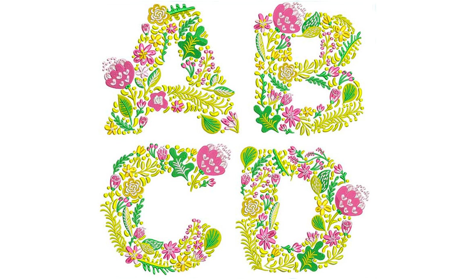 Regular stitch file embroidery fonts