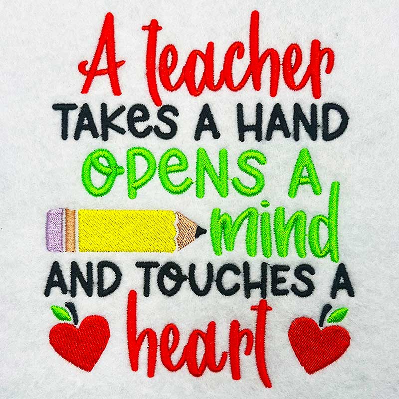 teacher take a hand embroidery design